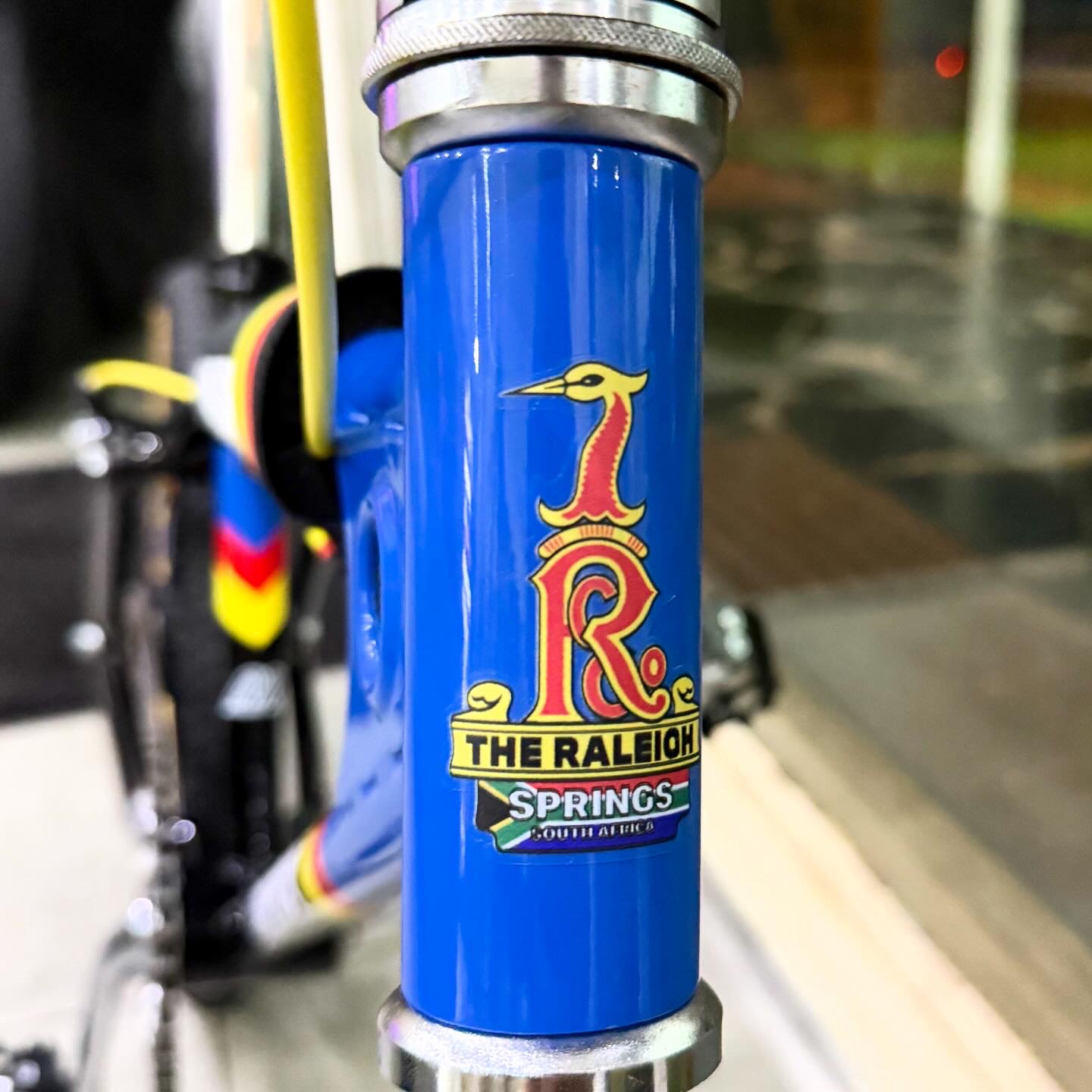 Restored Raleigh Springs South Africa head badge